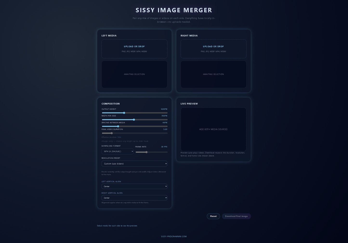 Sissy Image Merger HTML