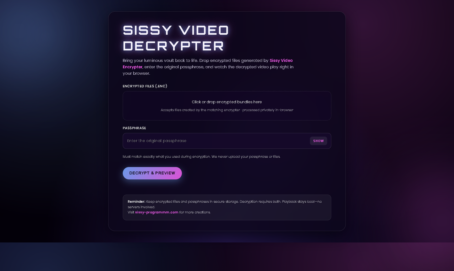 Sissy Video Encrypter .ENC