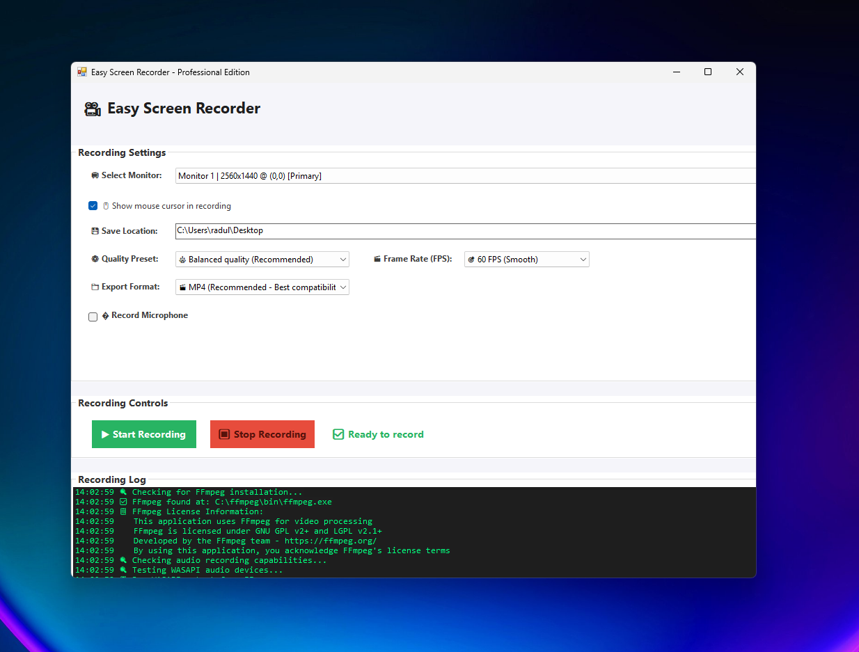 Easy Screen Recording
